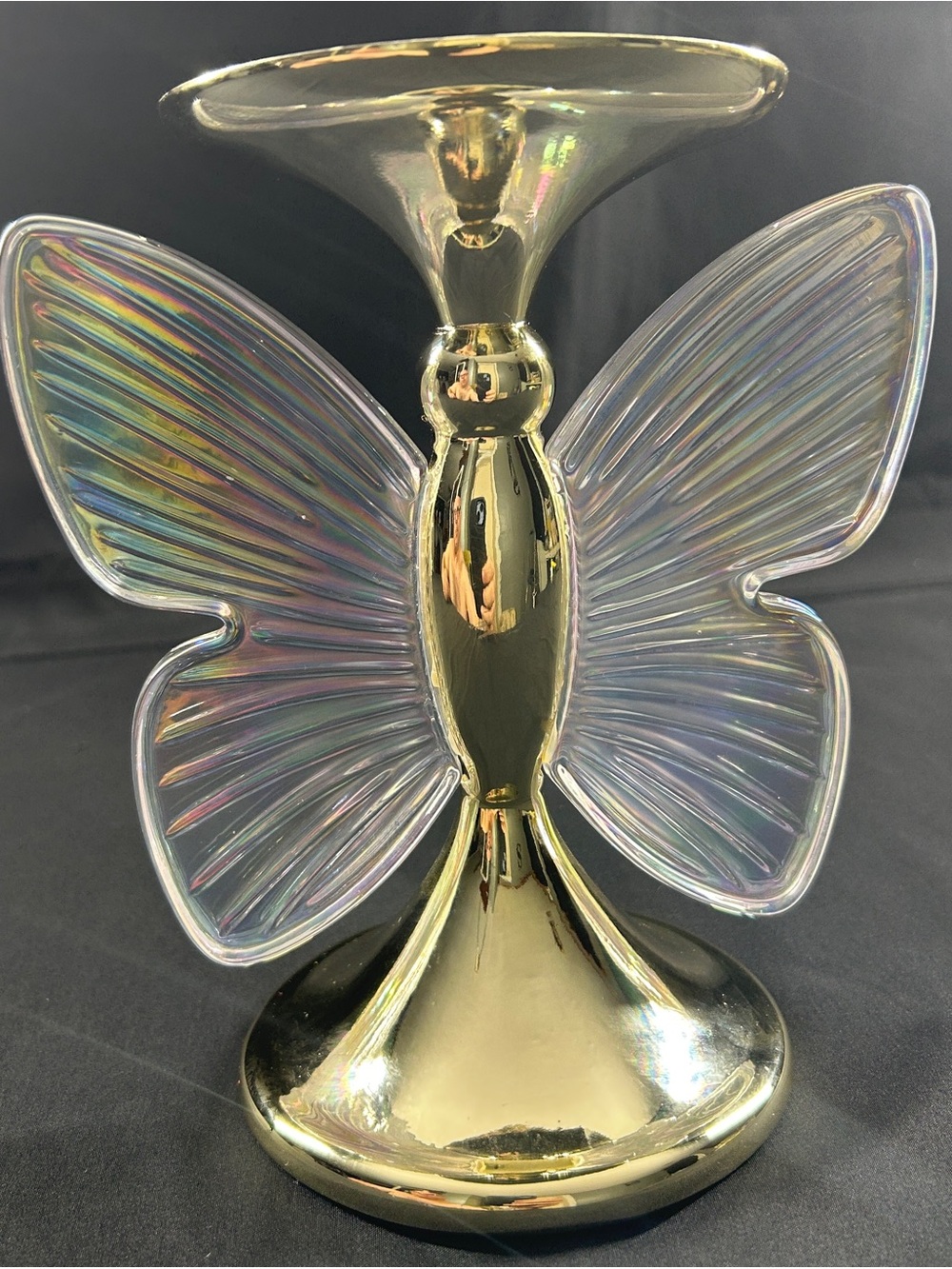 Bath & Body Works Light Up Butterfly 3-Wick Candle Holder Iridescent